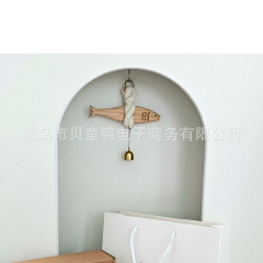 ins风木质鱼形门铃挂件墙面玄关挂饰风铃乔迁送人创意礼品批发