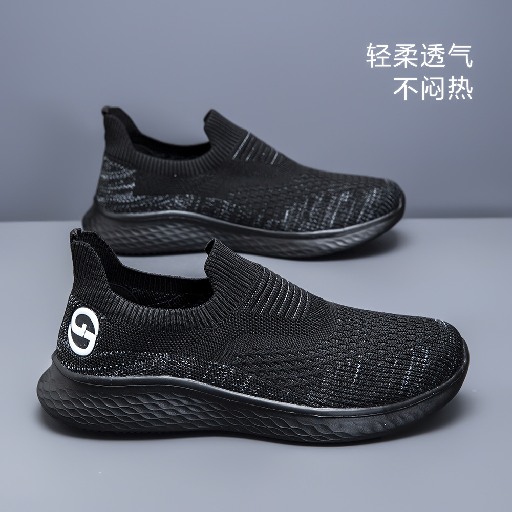 2026 verano nuevo tipo de tela de malla transpirable sin lazos ocio de caminar suave antideslizante zapatos deportivos ligeros zapatos de hombre