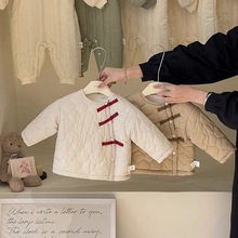 女童冬装棉服外套宝宝洋气婴儿童个性潮中国风盘扣加绒加厚棉衣袄
