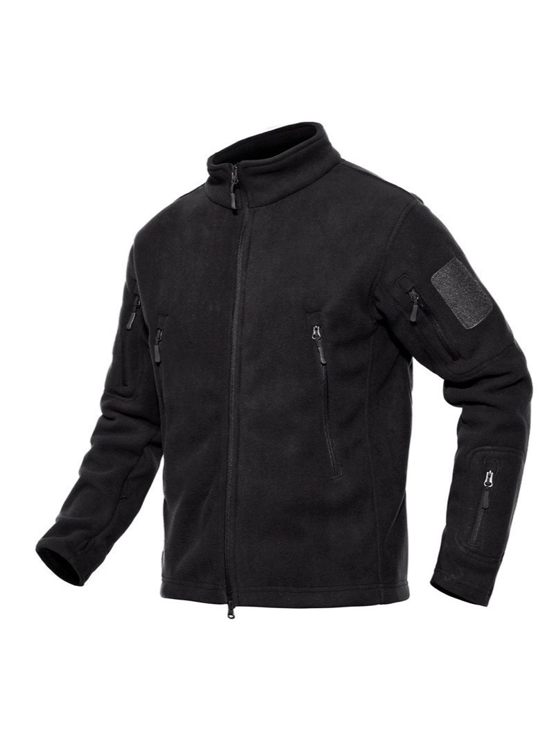 Táctica transfronteriza al aire libre de cuello vertical chaqueta de terciopelo para hombre calentamiento revestimiento antifrío chaqueta cardigán chaqueta exterior