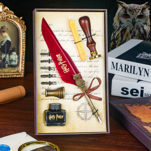 European retro quill pen set for students to practice calligraphy, dip pen, gift box, birthday gift for male and female students