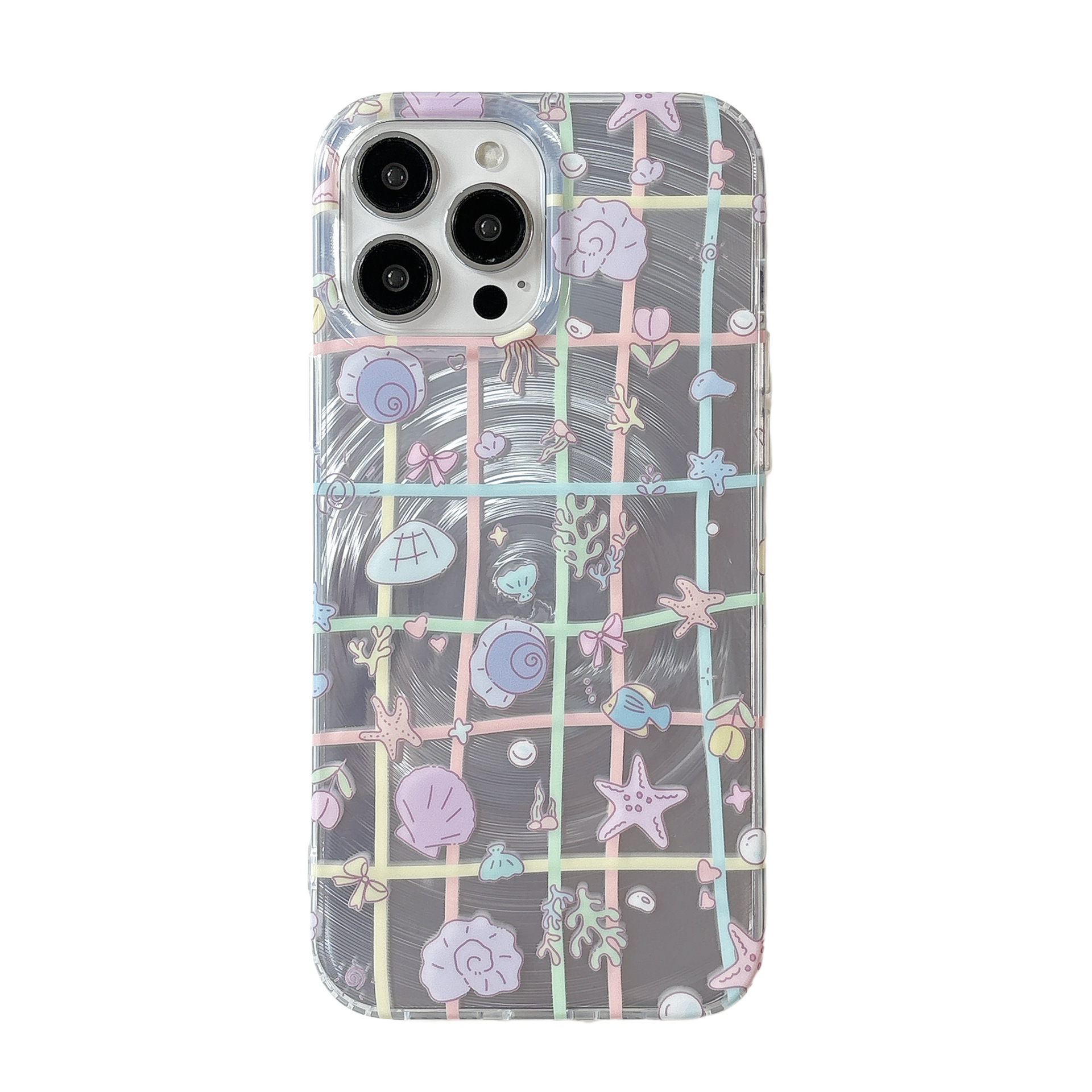 Verano fresco pequeño pescado a cuadros para Apple 15/16 funda para teléfono móvil 15ProMax femenino 16Pro nuevo 14/13