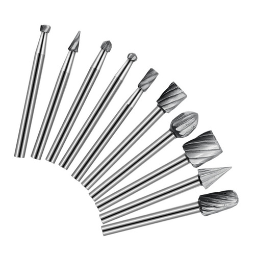 High-speed steel rotary file woodworking tool 10-piece combination set, carving file, root carving, core carving file