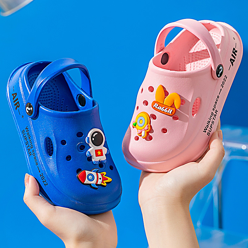 Zapatillas para niños casa verano niños interior lindo Eva bebé niños niñas dibujos animados lindo agujero zapatos