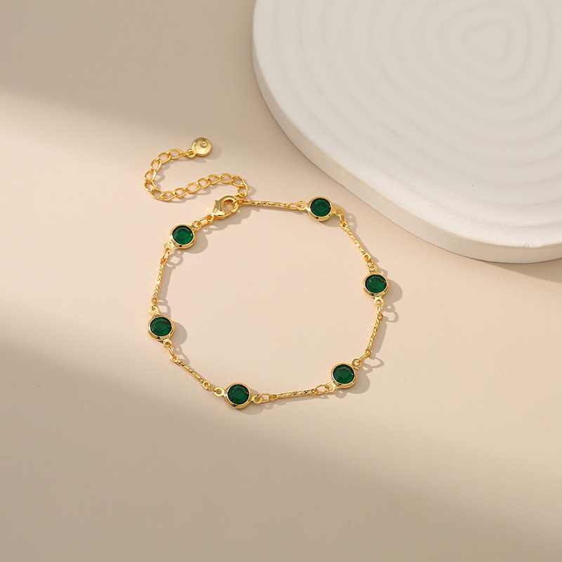 Cross-border European and American new simple small fresh bracelet niche design copper plated 18K re