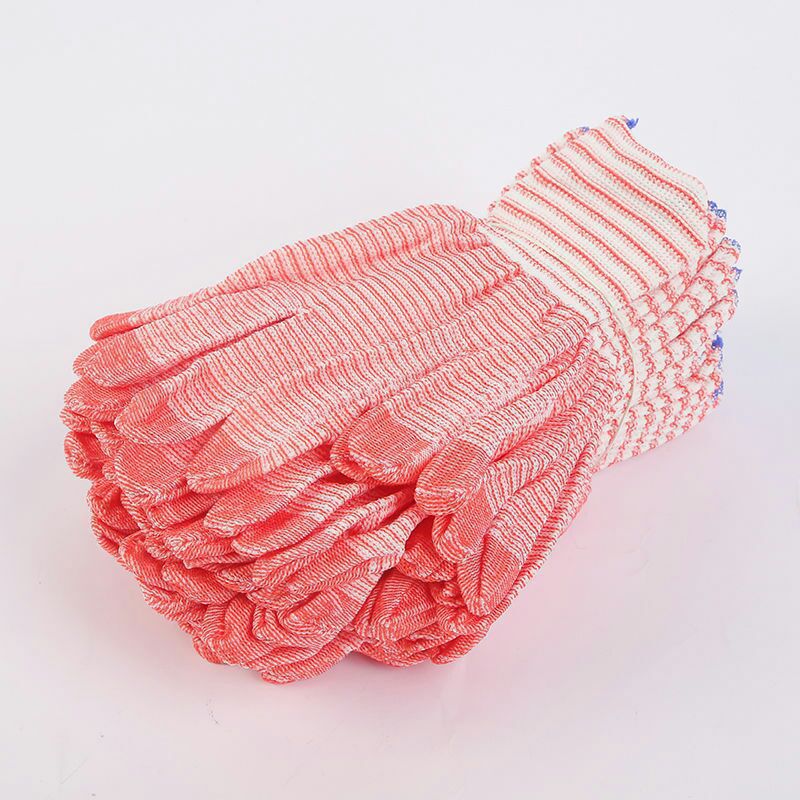 彩色条纹针织手套干活劳保手套线手套乾盈一元2元店货源批发