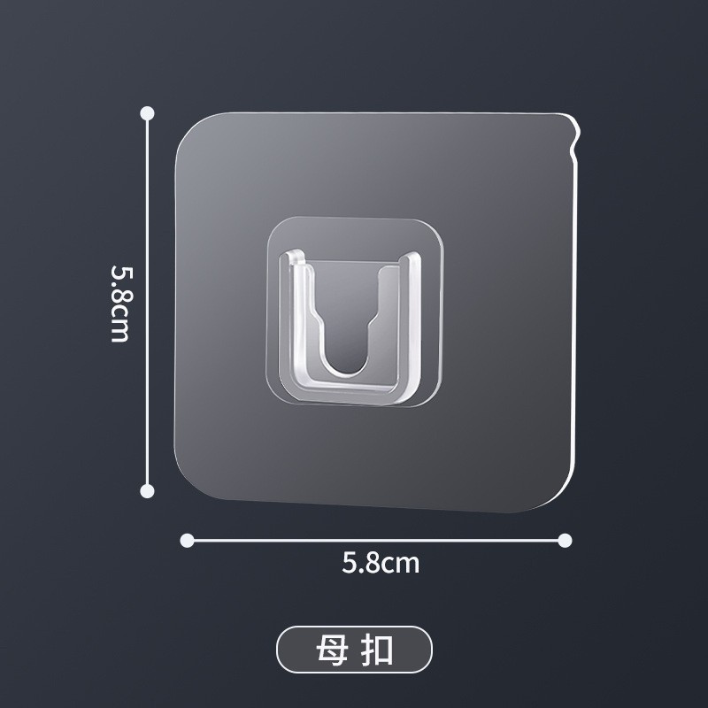 パンチフリーフック超強力自己粘着壁掛け壁痕跡なしキッチンバスルームバスルームユニバーサル透明粘着フック|undefined