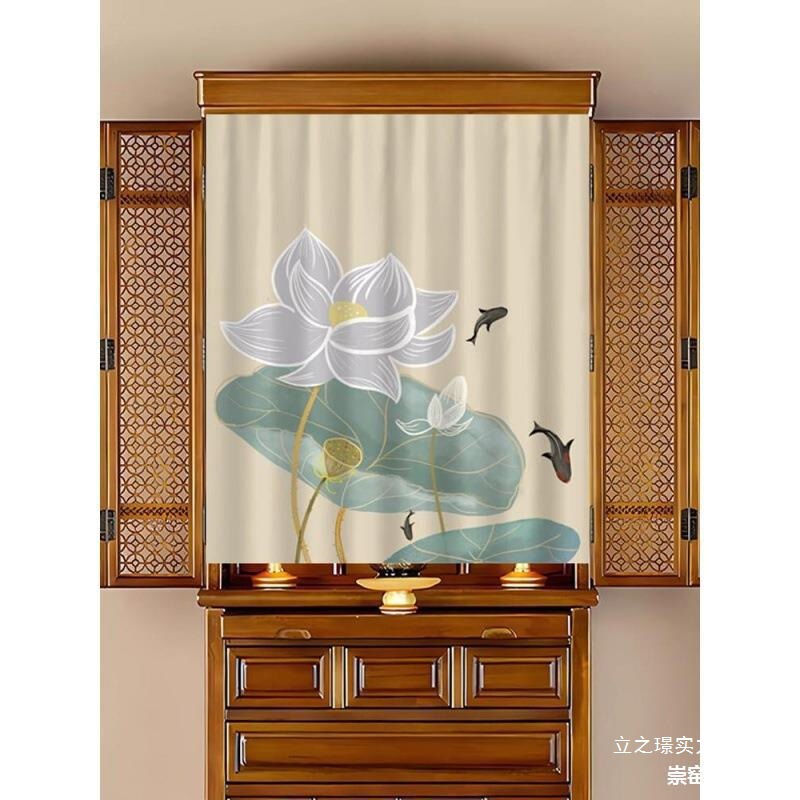 Altar Curtain for Home Use, Table Curtain, Hanging Partition Curtain, Hall Entrance Curtain, Small Size Curtain, No Drilling Required