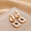 Golden earrings stainless steel, jewelry, European style, does not fade, pink gold, wholesale