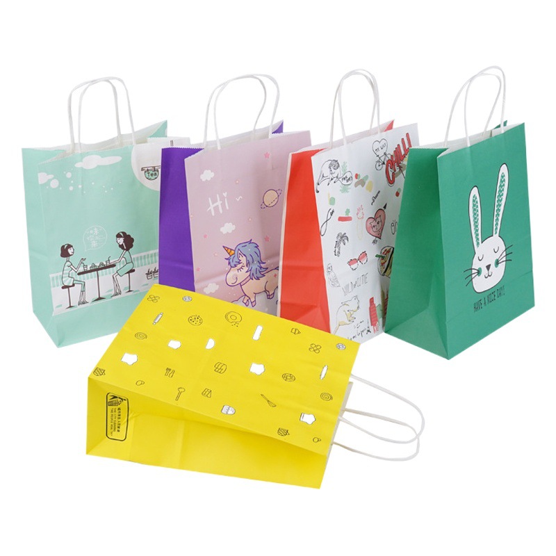 Bolsa de papel kraft al por mayor bolso de embalaje para llevar bolsa de compras de ropa impresa logotipo bolso de papel Kraft