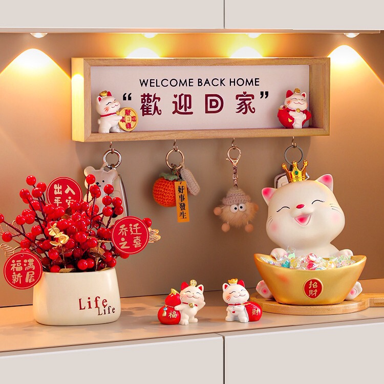 Luckcat Home Key Storage Ornaments Entrance Door Shoe Cabinet Living Room Home Decorations Housewarming New Home Gifts