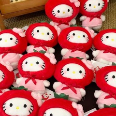Kt猫ぬいぐるみ漫画少女赤い人形人形人形ストラップhalloyケイティ猫ストラップキーホルダー