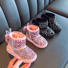 Winter Girls Snow Boots Thicken Warm Kids Cotton Shoes Fashi