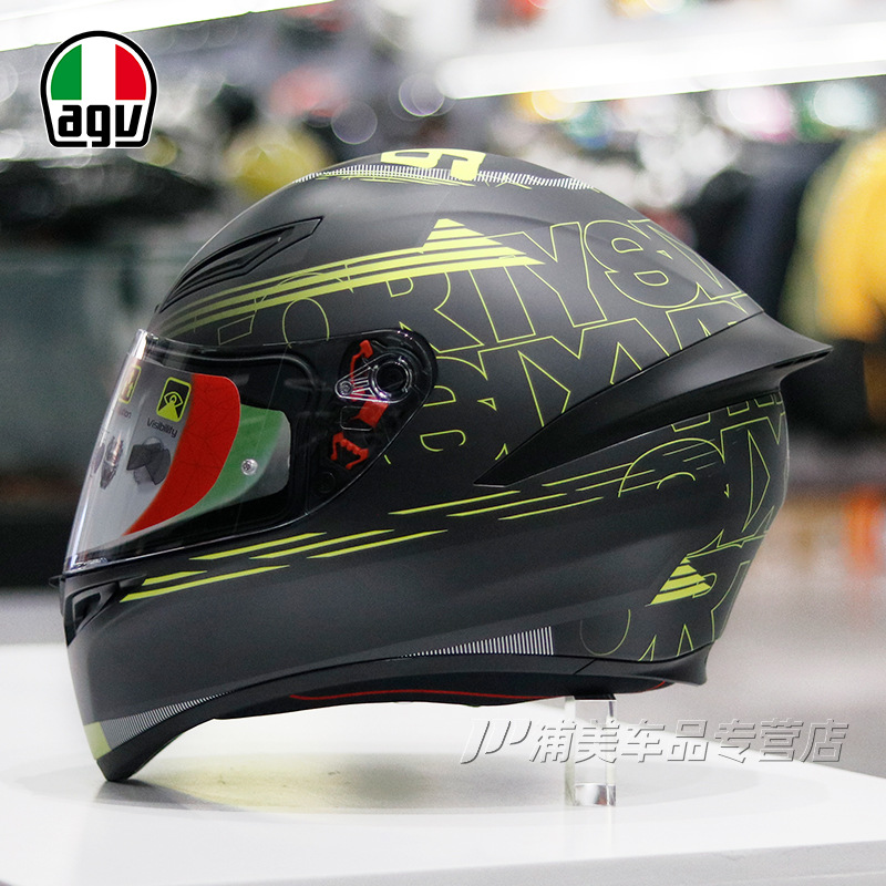 AGV casco completo K1 casco de la motocicleta de los hombres del verano de la motocicleta femenina brillante Negro mate negro cercanías
