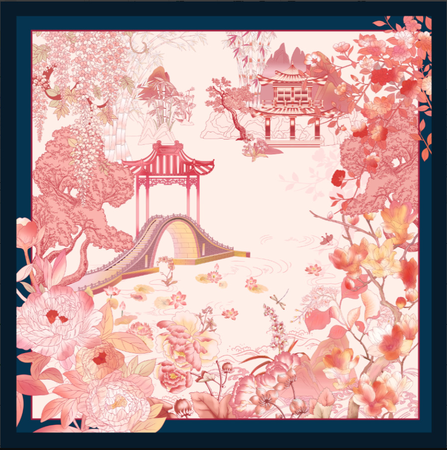 Foulard in seta da donna 100% seta di gelso quadrato elegante_voghion.com