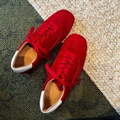 本革のレトロな赤い角の底の阿甘靴のカジュアルシューズ