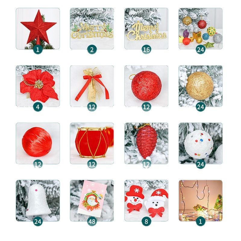 クリスマスツリーのアクセサリーバッグがたくさんあります。|undefined