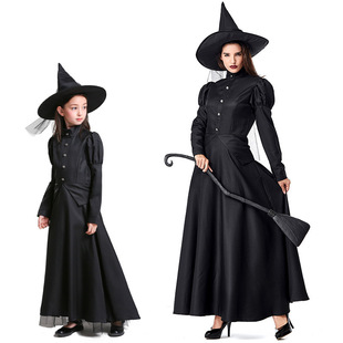 Wizard of oz Halloween Costume Stage Performance Adult Cosplay Black Witch Witch Play Family Costume