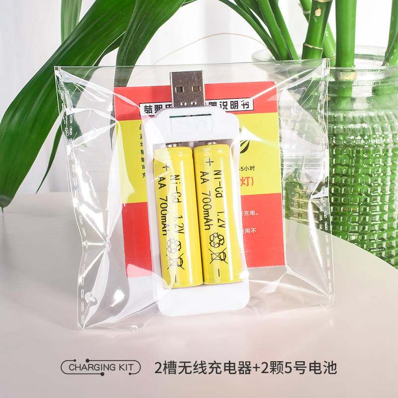 5号两座电池充电器 USB无线5号7号1.2vAA镍镉电池无线充电器套装