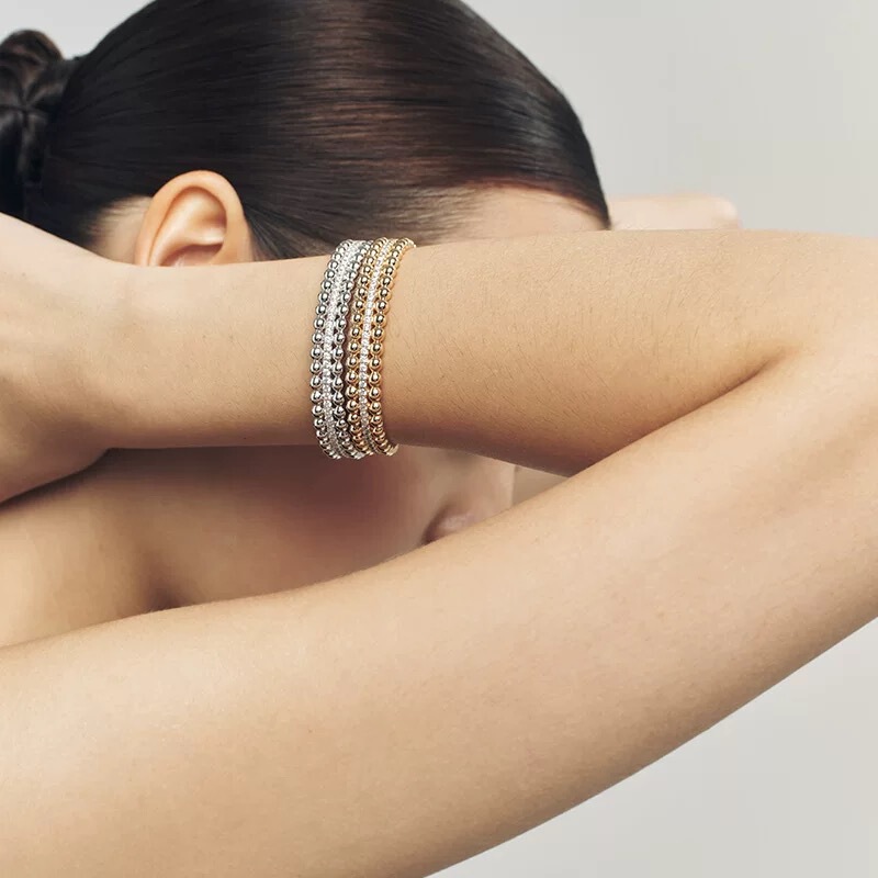 Round Bead Inlaid Zircon Open Bracelet, European and American Style, Gold and Silver, Niche Designer, Minimalist Wide Adjustable Bracelet Round Bead Inlaid Zircon Open Bracelet, European and American Style, Gold and Silver, Niche Designer, Minimalist Wide Adjustable Bracelet