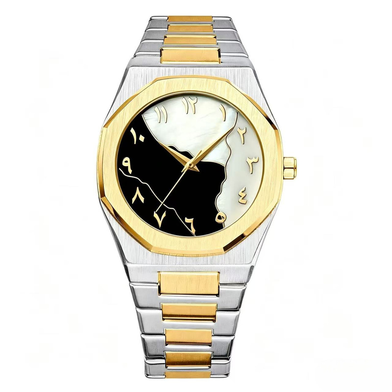 Arabic Numerals Cross-Border Hot-Selling Business Men's Watch Simple Fashion Trendy Steel Band Quartz Wristwatch Wholesale