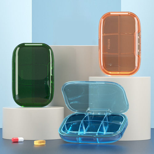 Cross-border Amazon mini 3-point pill box portable dust-proof sealed small pill box divided storage box with logo printable