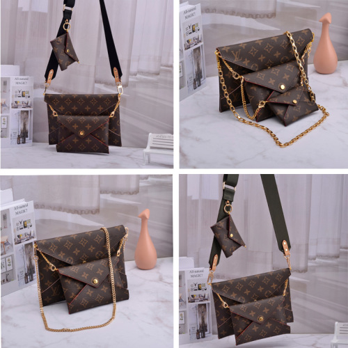Llama Three-in-One Envelope Bag with Chain Single Shoulder Crossbody Strap Bag with Felt Lining and Travel Gear Hardware Accessories