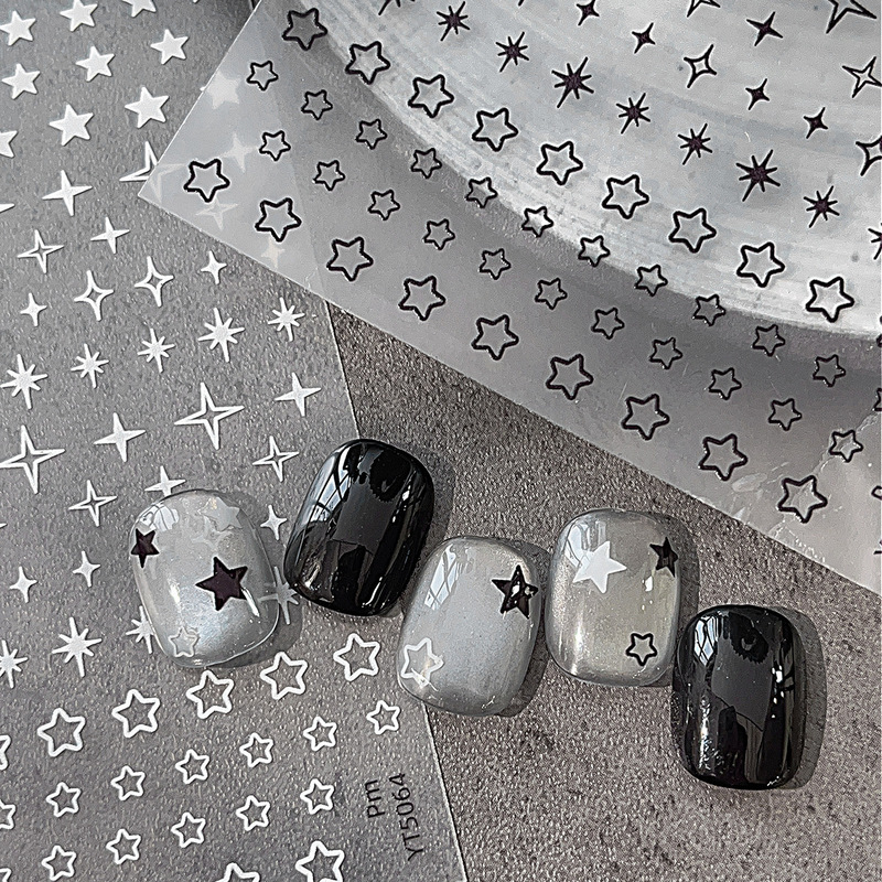 Bronzing Star Manicure Stickers Internet Popular Explosions Magic Color Star Five-pointed Star Adhesive Nail Stickers Simple Decoration Wholesale