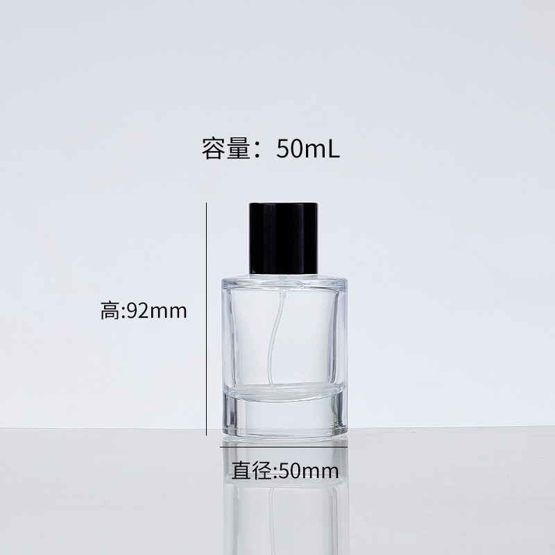 卸売 50 ミリリットルクリスタル透明ガラス香水瓶プレススプレー家庭用香水詰め替え空ボトル印刷可能なロゴ|undefined