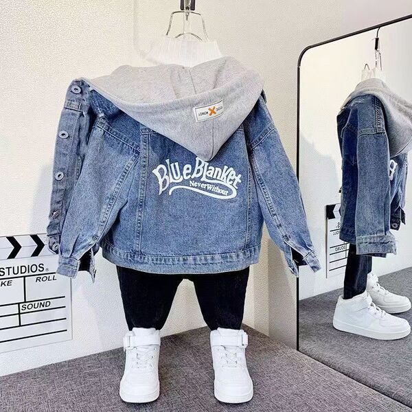 Denim demi-season autumn jacket for boys