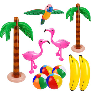 Cross Border Spot Inflatable Coconut Tree Beach Ball Flamingo Banana Party Activity Inflatable Coconut Tree Toy