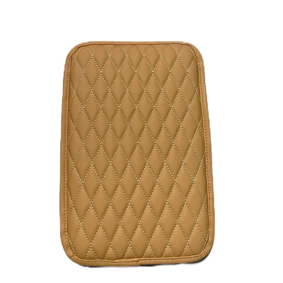 Armrest box pad — Special Car Armrest Box Pad - rhombus-no-pocket-thin-style-rich-yellow