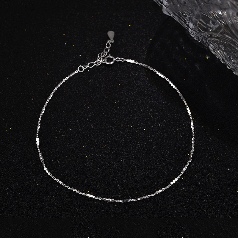 S925 tobilleras espumosas de plata de ley para mujeres de nicho Adornos de pies de alta gama Italia Wanli Flash Star Cadena de pies