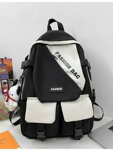 Middle school student schoolbag men's large capacity fashion trendy high school student backpack simple casual computer backpack trendy cool men