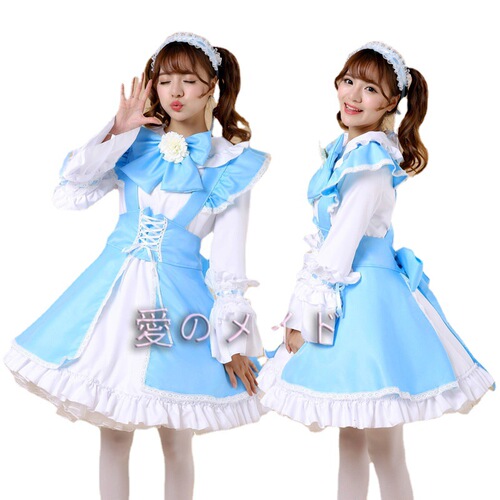 Japanese classic long-sleeved maid cute maid Japanese maid cosplay women's maid outfit