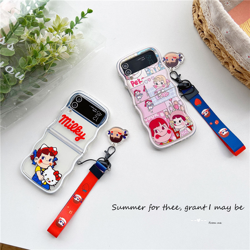 Wave for Lollipop Galaxy Z Flip3/4 Samsung Mobile Phone Drop-resistant Hard Shell Folding Screen PC Protective Cover