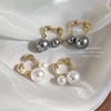 Retro fashionable earrings from pearl, French retro style, 2023 collection, western style, light luxury style