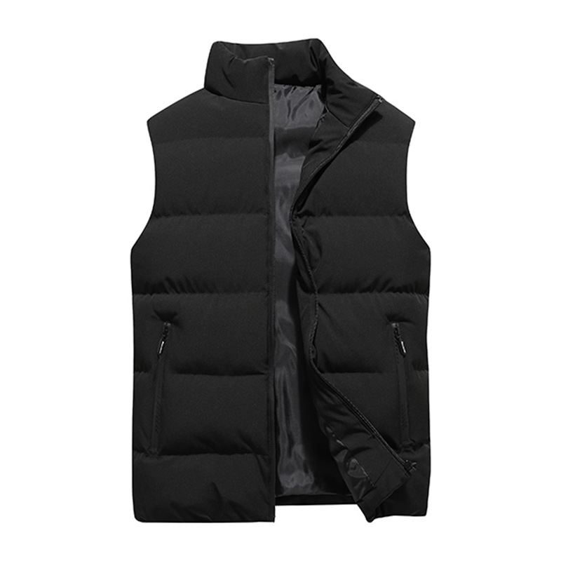 Parejas de algodón chaleco de invierno caliente chaqueta de gran tamaño para hombres y mujeres de hombro amplio collar de moda