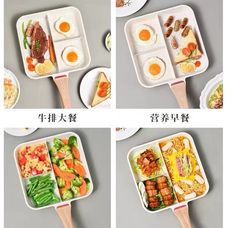 Sartén de tortilla maifan sartén de piedra sartén antiadherente para el hogar pan de cuatro agujeros mini pan de desayuno tortilla artefacto pequeño pan de panqueque