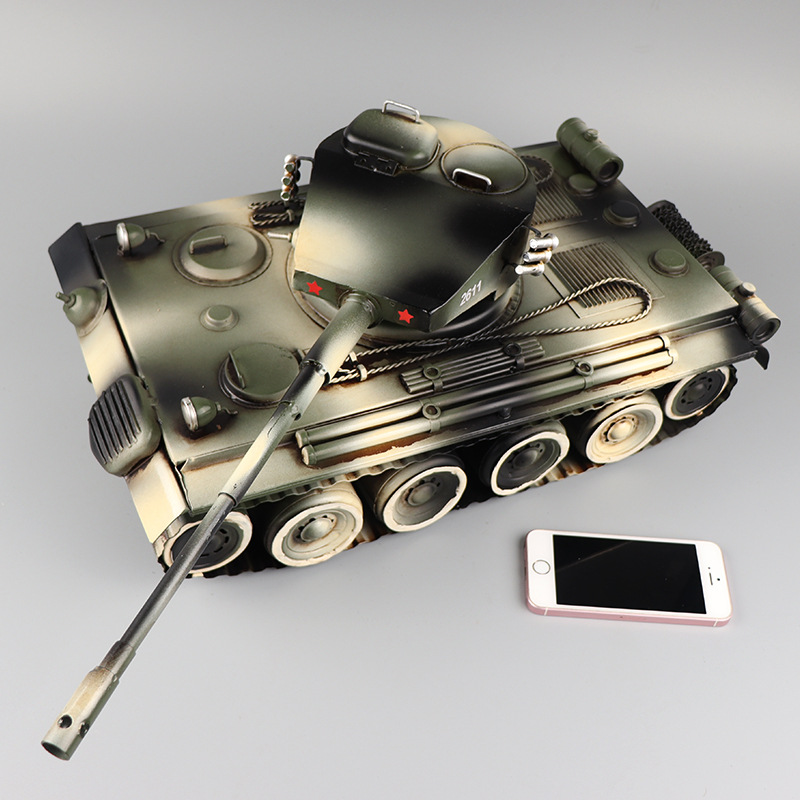 仿真二战德国虎式重型坦克模型铁艺复古战车创意客厅装饰收藏摆件