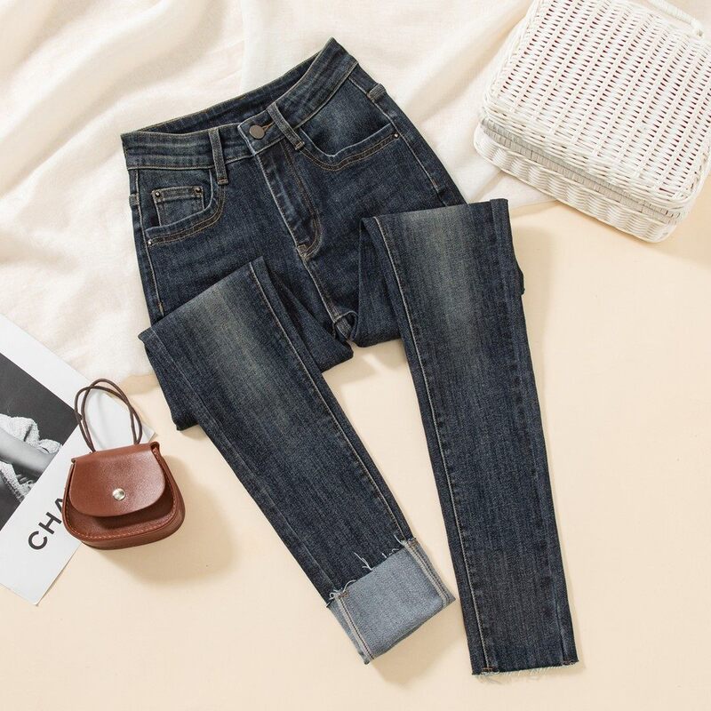 American Retro Style Hot Girl Skinny High-Waisted Slimming Pencil Jeans for Women, Early Spring New Fashion Versatile Skinny Pants American Retro Style Hot Girl Skinny High-Waisted Slimming Pencil Jeans for Women, Early Spring New Fashion Versatile Skinny Pants