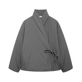 2024秋wish亚马逊eBay灰色双襟和服式外套