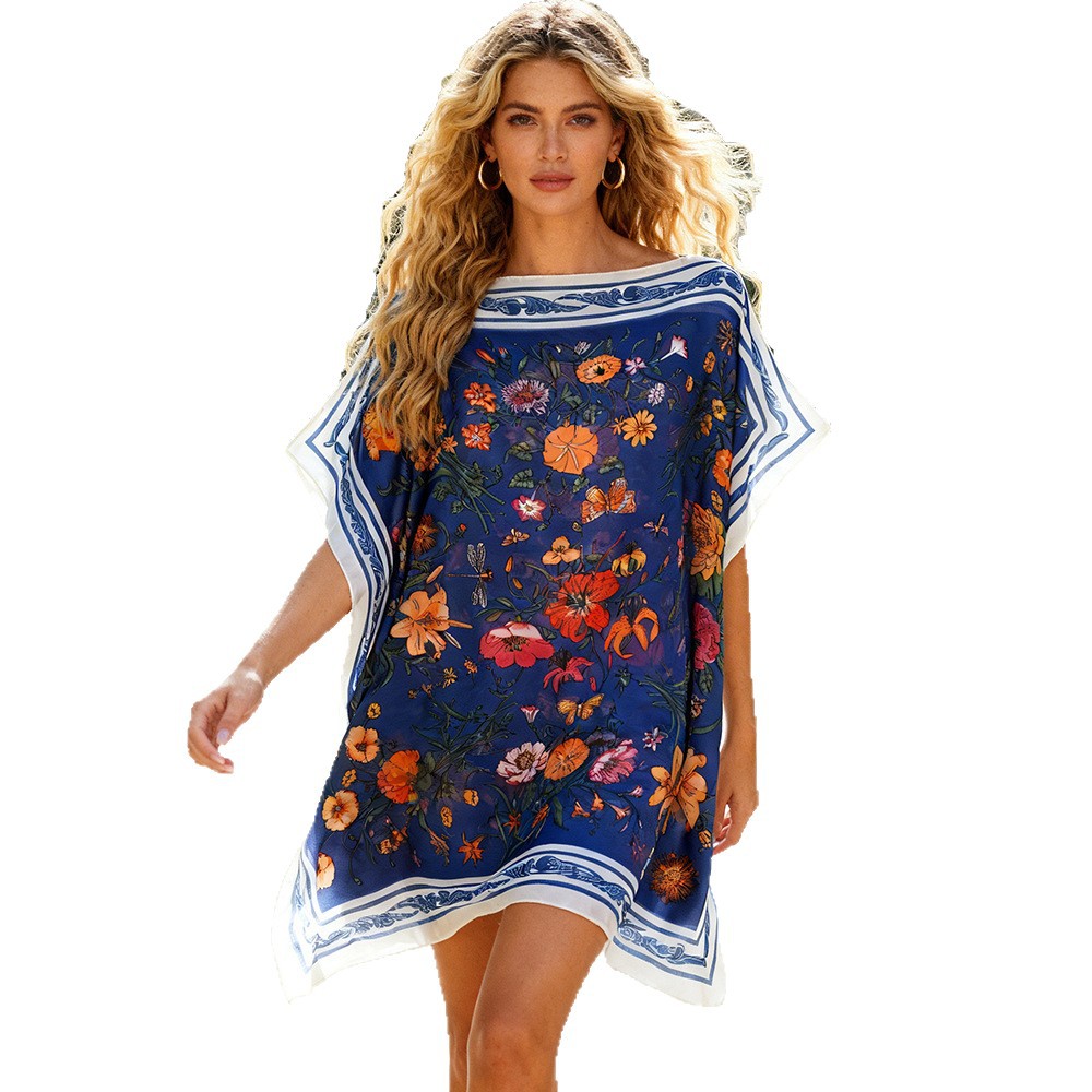 Ventas transfronterizas calientes de moda europea y americana vestido de playa bikini camiseta elegante falda protectora solar chal