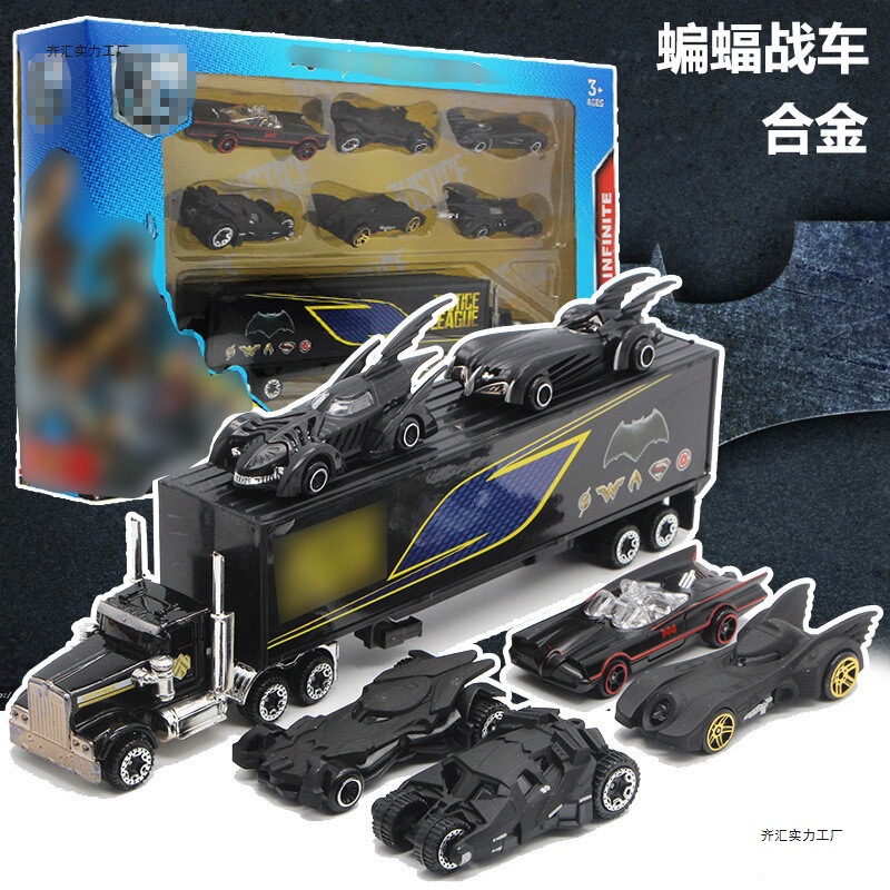 Pocket New Product Children's 6-Car Set with Bat-Themed Alloy Tank Container Truck Tank Set Toy Set Other