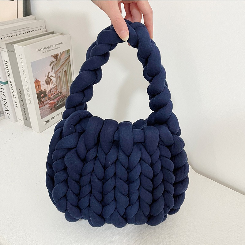 Amazon transfronterizo ultra grueso islandés lana diy bolsos tejidos a mano bolsos de mano coreanos retro versátiles productos terminados