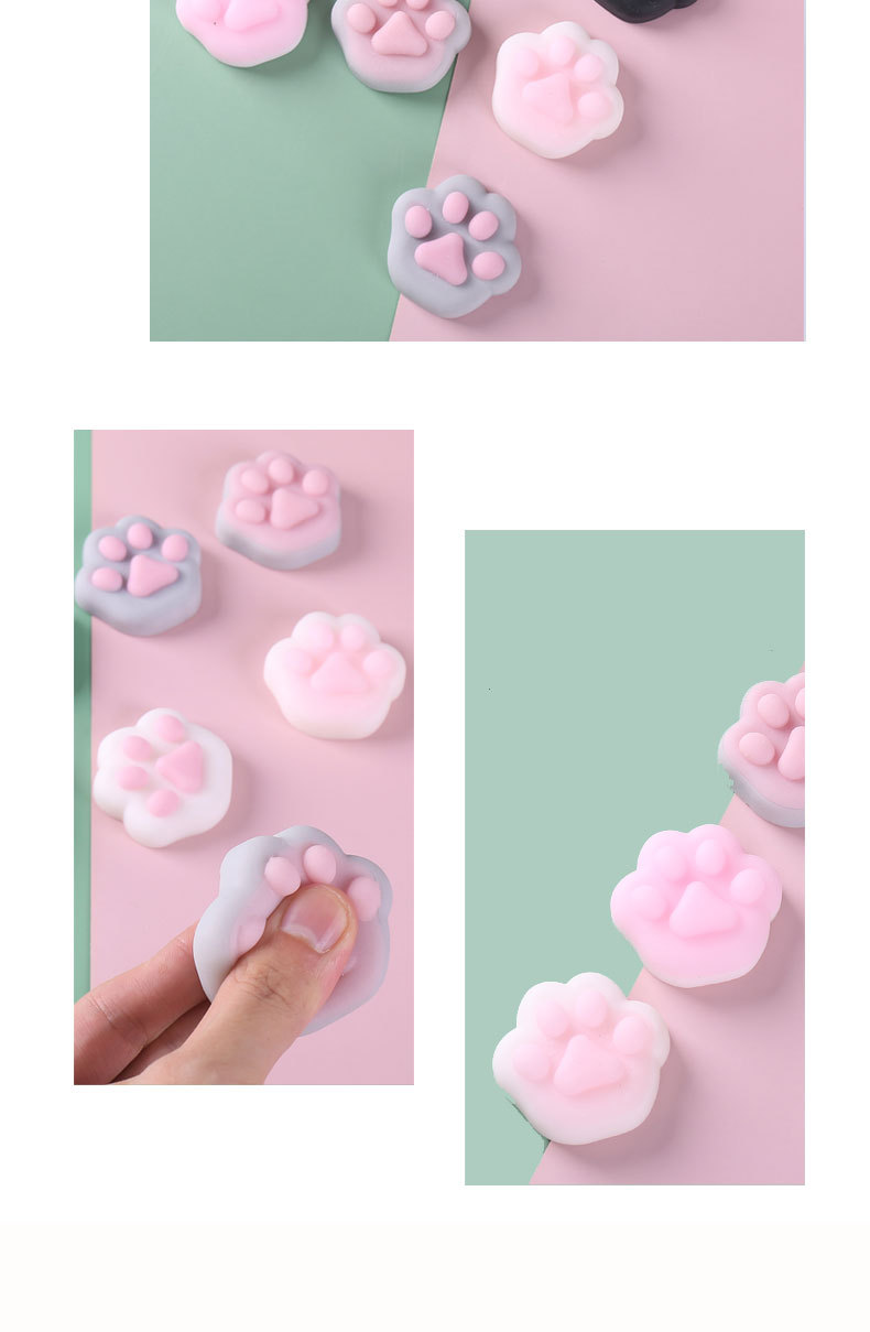 16g Weight squishy toy Toys Type Soft Rubber Material Animal, Cartoon, Paw Print, Cat Pattern Cute Style Animal Cartoon Paw Print Soft Rubber Squishy Toy