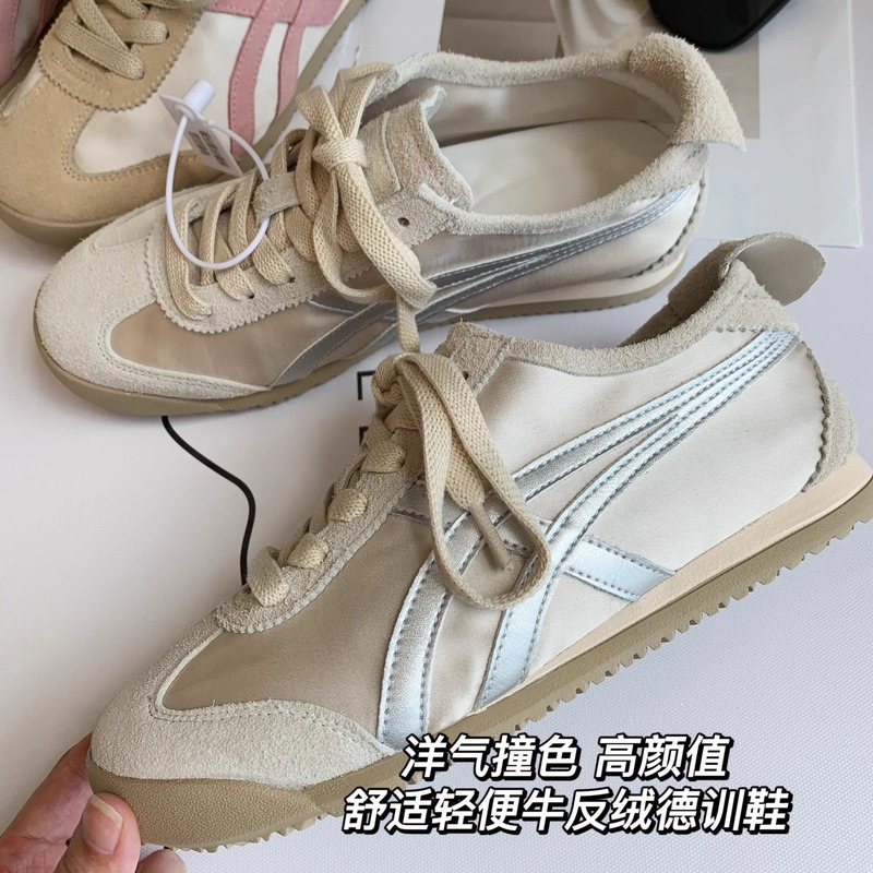 软糯~洋气撞色牛反绒复古德训鞋舒适轻便时髦阿甘运动鞋夏G072403|undefined