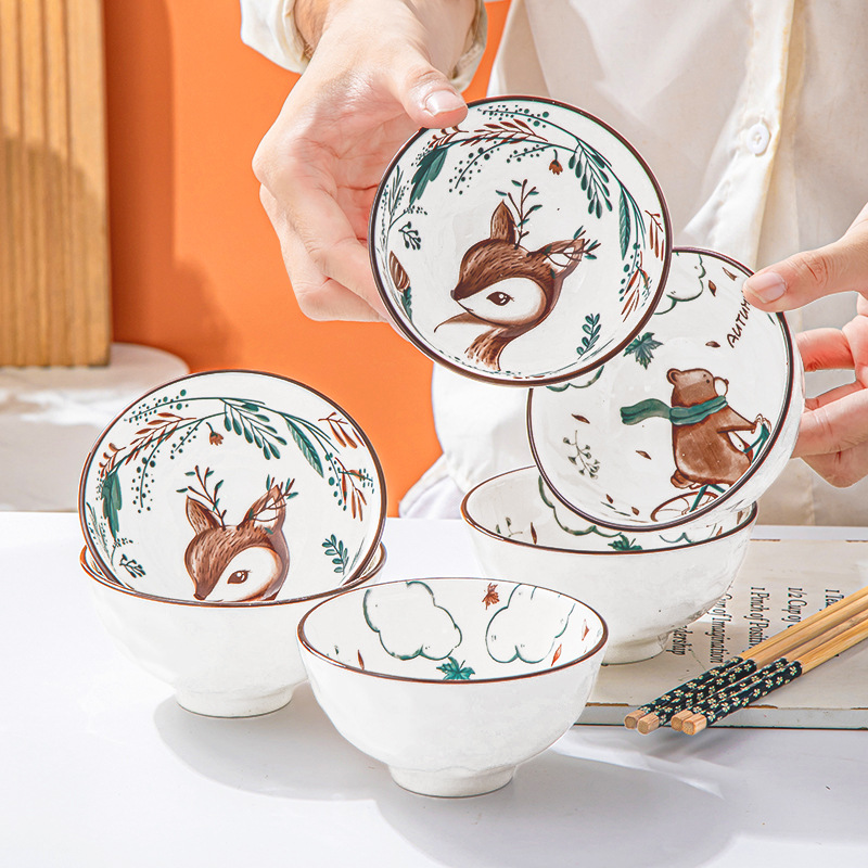 釉下彩陶瓷碗筷盤子組合全套家用餐具套裝龍年高顏值過新年伴手禮