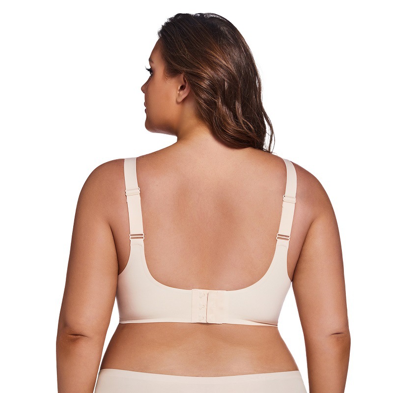 Soutien-gorge ChicShe sans coutures, anti-affaissement, froncé et ajustable sur les côtés, collection grandes tailles, minimisant la poitrine, idéal pour le sport et les femmes minces_voghion.com