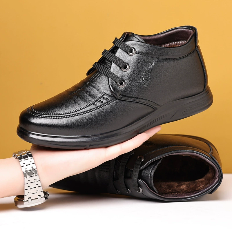 Demi-season high shoes for leather shoes, warm boots, soft sole